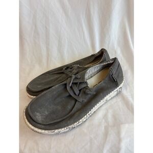 Hey Dude Wally Moonwash Charcoal Gray Slip On Loafers Mens